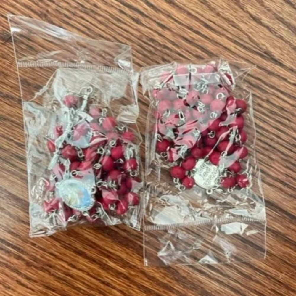 Lot 2 Pope Francis / Papa Francisco Blessed Catholic Rosary Rose Scented Beads